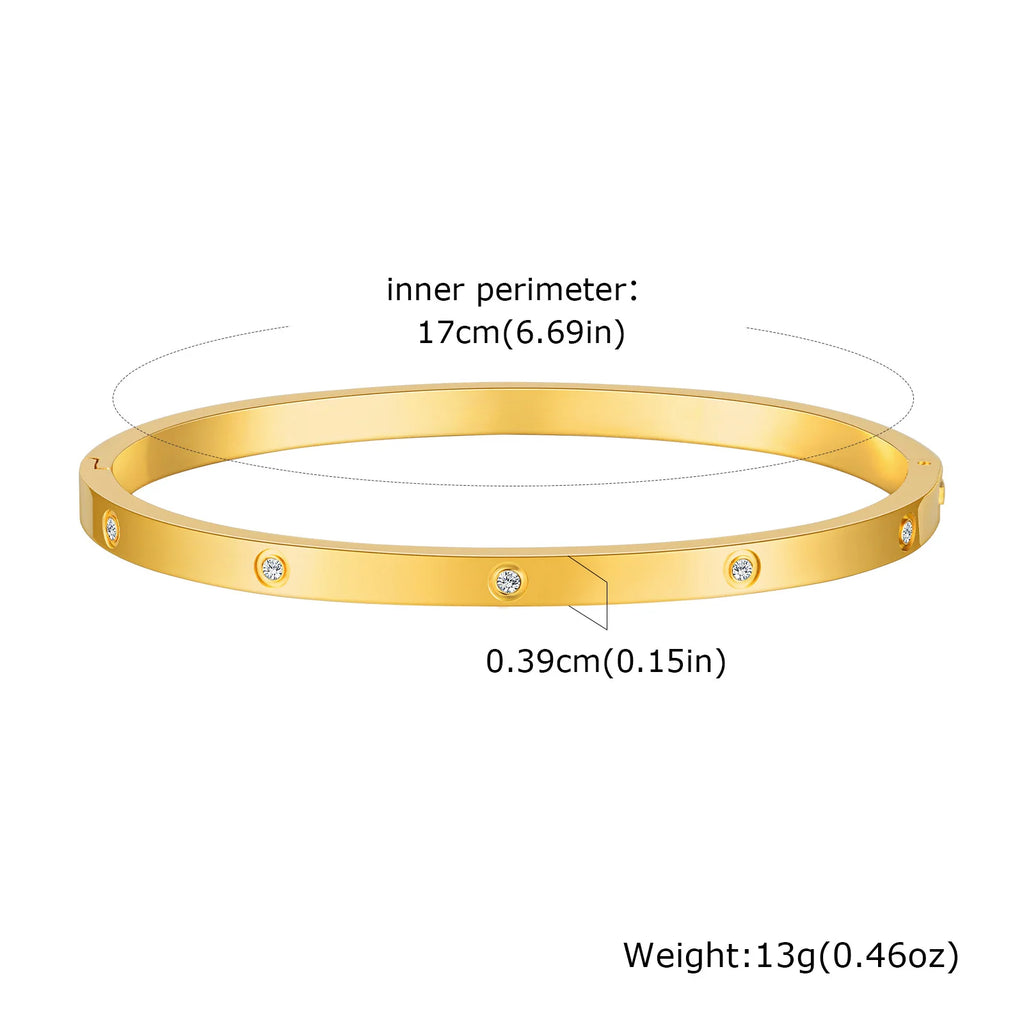 Open Adjustable Star Starburst Cuff Bangle Bracelet for Women Stainless Steel Cubic Zirconia Inlay Charm Layered Jewelry