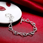 Twisted Circle Chain Bracelet 925 Sterling Silver Luxury Fashion Lovers Gift