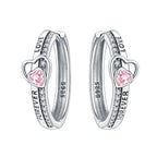 925 Sterling Silver Retro Grass Pattern Versatile Hoop Earrings Birthday Gift