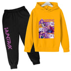 Kids Kpop Demon Hunters Cartoon Print Hoodie & Pants Sportsuit 2-13 Years