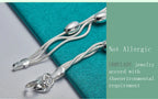 Fashion Bead Chain Bracelet 925 Sterling Silver Women Lady Wedding Jewellery