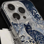 Blue Totem Cat Texture Case for iPhone 17 16 15 14 13 12 11 Pro Max 7 8 Plus