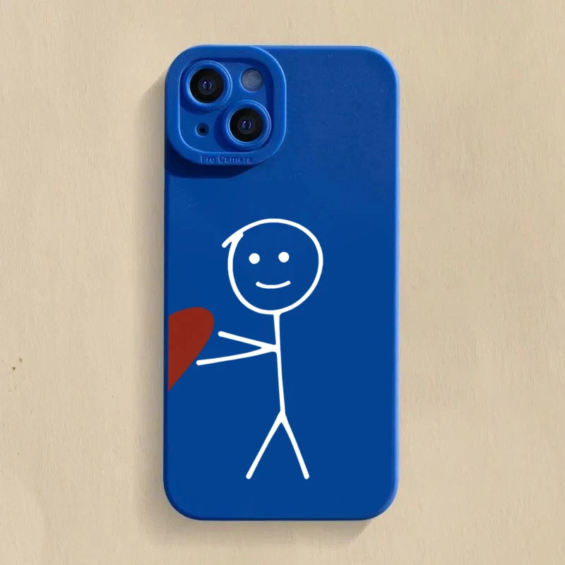 Cartoon Matchman Heart Case for Samsung S25 S24 S23 S22 Ultra A16