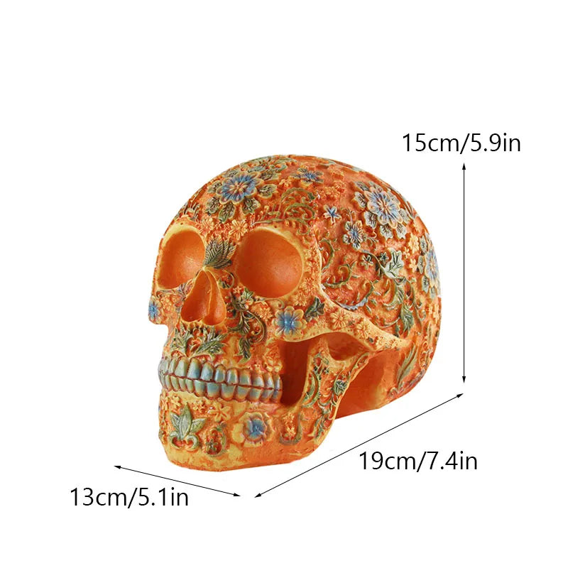 Creative Skull Sculpture Halloween Decoration Handmade Head Skeleton Statue Model