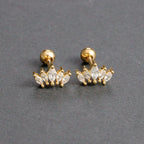 Fashion Stainless Steel Zircon Chain Hoop Earrings Helix Tragus
