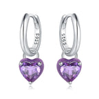 925 Sterling Silver Wings Guardian Love Heart Drop Earrings Trendy Jewellery