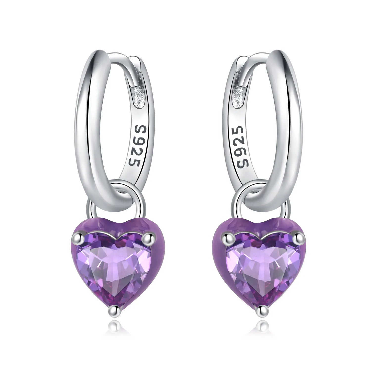 925 Sterling Silver Wings Guardian Love Heart Drop Earrings Trendy Jewellery