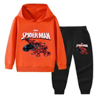 Kids Spiderman Printed Thin Sweatshirt & Sweatpants 2pcs Hooded Tracksuit