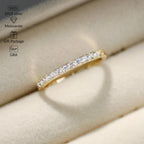 1.3-2.0mm Moissanite Ring for Women Sparkling Wedding Eternity Bands 100% S925 Sterling Silver Jewelry Classic Ring GRA