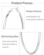 925 Sterling Silver 50mm Simple Circle Earrings Women Engagement Hip Hop Gift