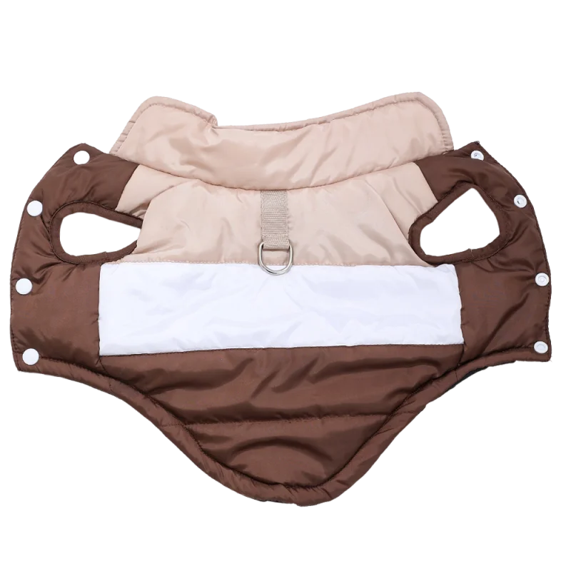 Warm Fleece Dog Jacket with Ring Windproof Pet Clothing
