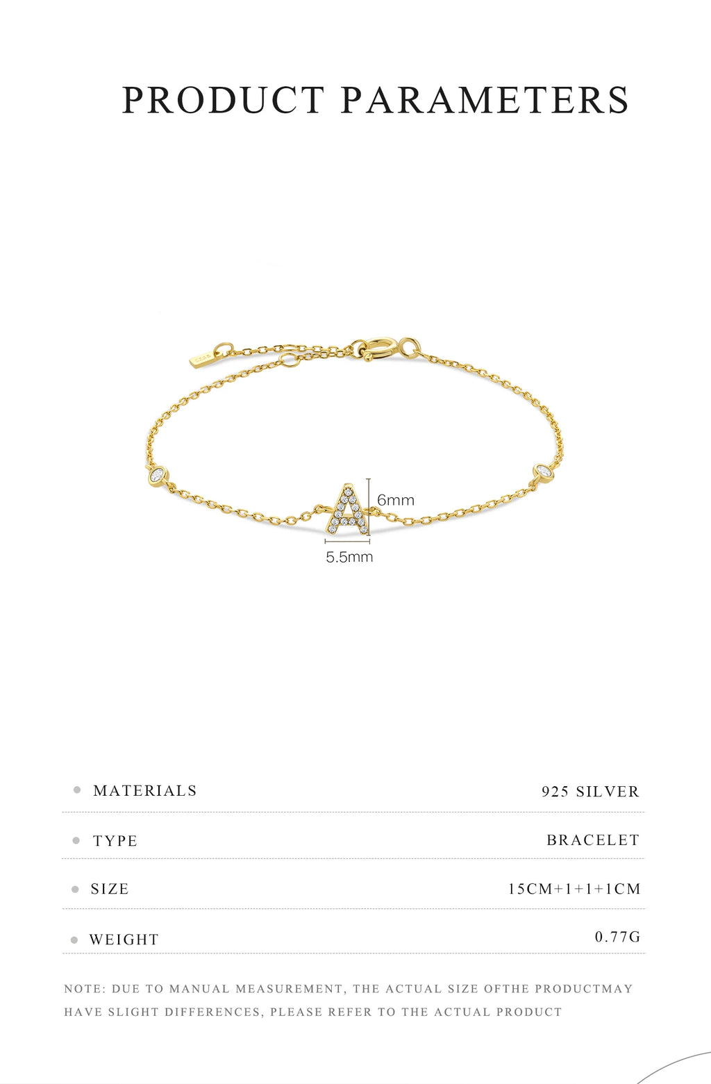 ANDYWEN 925 Sterling Silver Initial 26 Letters Alphabet Monogram Gold Name Bracelet Crystal CZ Zircon 2021 Fashionable Jewelry