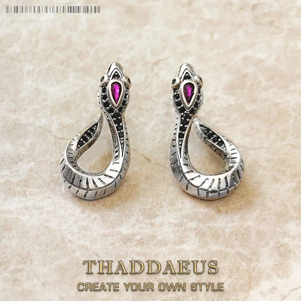 Snake Hinged Hoop Earrings 925 Sterling Silver Romantic Seductive Gift
