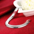10mm Snake Chain Bracelet 21cm 925 Sterling Silver Noble Men Women Wedding