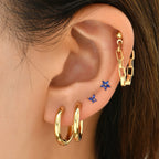 New Stainless Steel Blue Zircon Collection Stud Earrings Butterfly