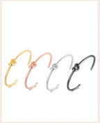 Trendy Round Circular Open Knot Cuff Bangle Bracelets For Women Elegant GoldColor Jewelry Noeud Armband Pulseiras