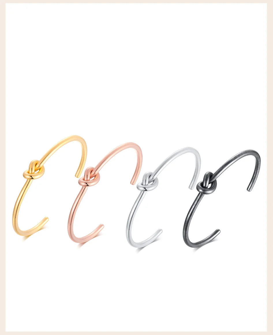 Trendy Round Circular Open Knot Cuff Bangle Bracelets For Women Elegant GoldColor Jewelry Noeud Armband Pulseiras