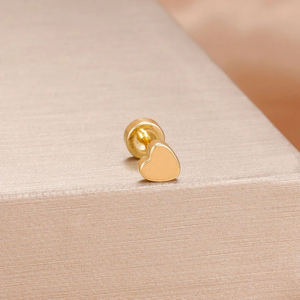 1PC Stainless Steel Star Moon Cartilage Piercing 18K Gold Plated