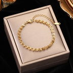 Gold Colour Stainless Steel Link Chain Bracelet Non-Fading Jewellery