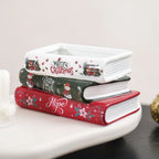 Small Ceramic Book-Shaped Planter with Hole Bookshelf Home Desk Decoration Accessories