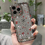 Cartoon Christmas Clear Case for iPhone 17 16 15 14 13 12 11 Pro Max XR SE2