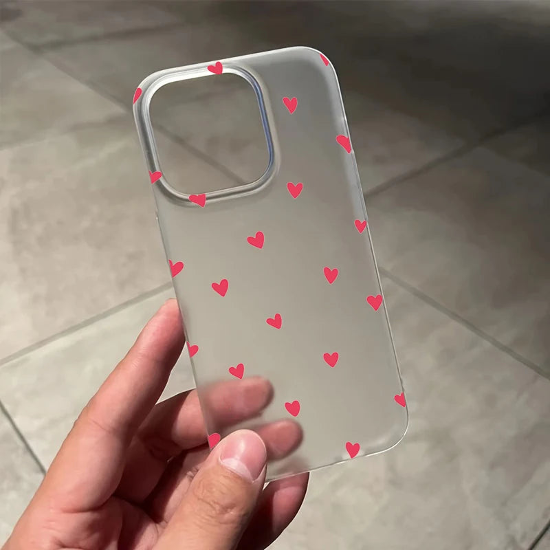 Small Love Heart Clear Case for iPhone 17 16 15 14 13 12 Pro Max