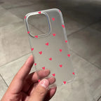 Small Love Heart Clear Case for iPhone 17 16 15 14 13 12 Pro Max