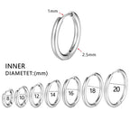1Pairs/2Pcs Small Hoop Earrings Women Men Gold Silver Anti-allergy