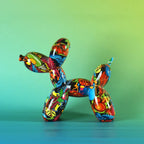 Pop Art Graffiti Balloon Dog Sculpture Animal Figures Decorative Home Decor Objects