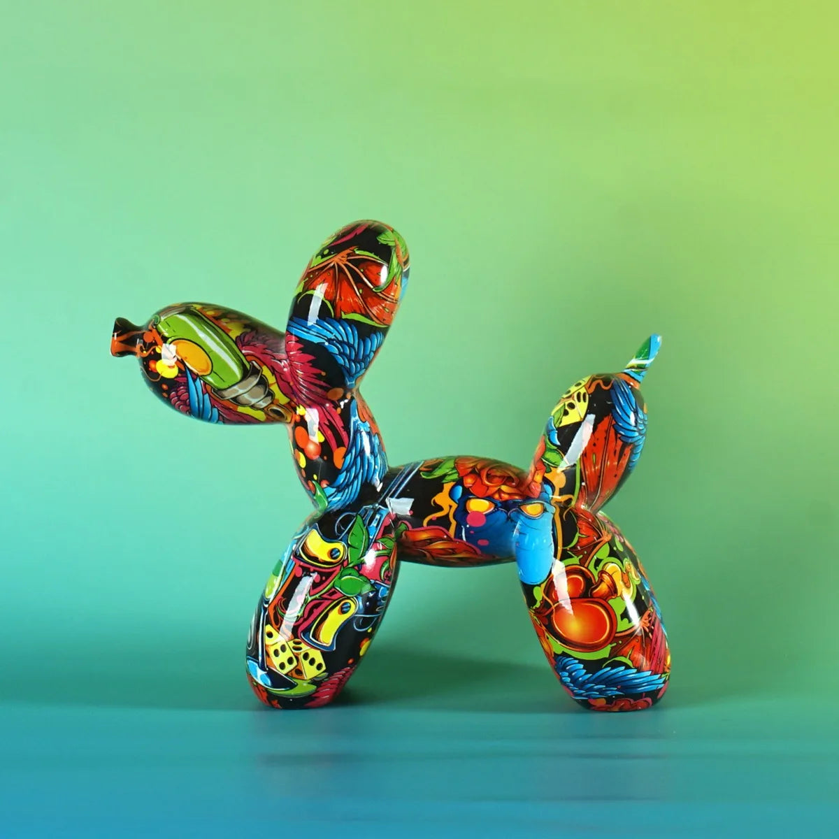Pop Art Graffiti Balloon Dog Sculpture Animal Figures Decorative Home Decor Objects