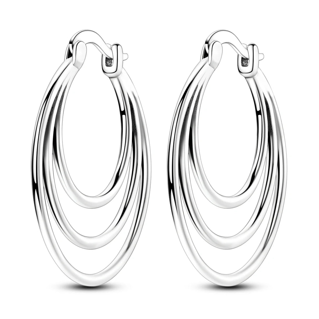 925 Sterling Silver Multi Circle Minimalist Hoop Earrings Birthday Jewellery