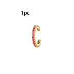 2PCS Trendy Stainless Steel Water Drop Hoop Earring 18K Gold Plated