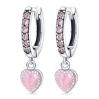 925 Sterling Silver Pink Sweet Bow Drop Earrings Trendy Anniversary Jewellery