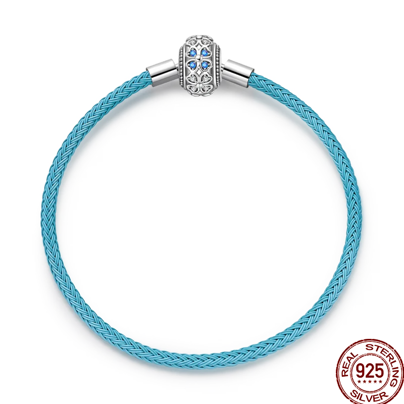 925 Silver 17-20CM Heart Pave Zirconia Original Bracelets Infinity Bracelet Fit DIY Charms Bead Birthday Jewelry Gifts Hot Sale