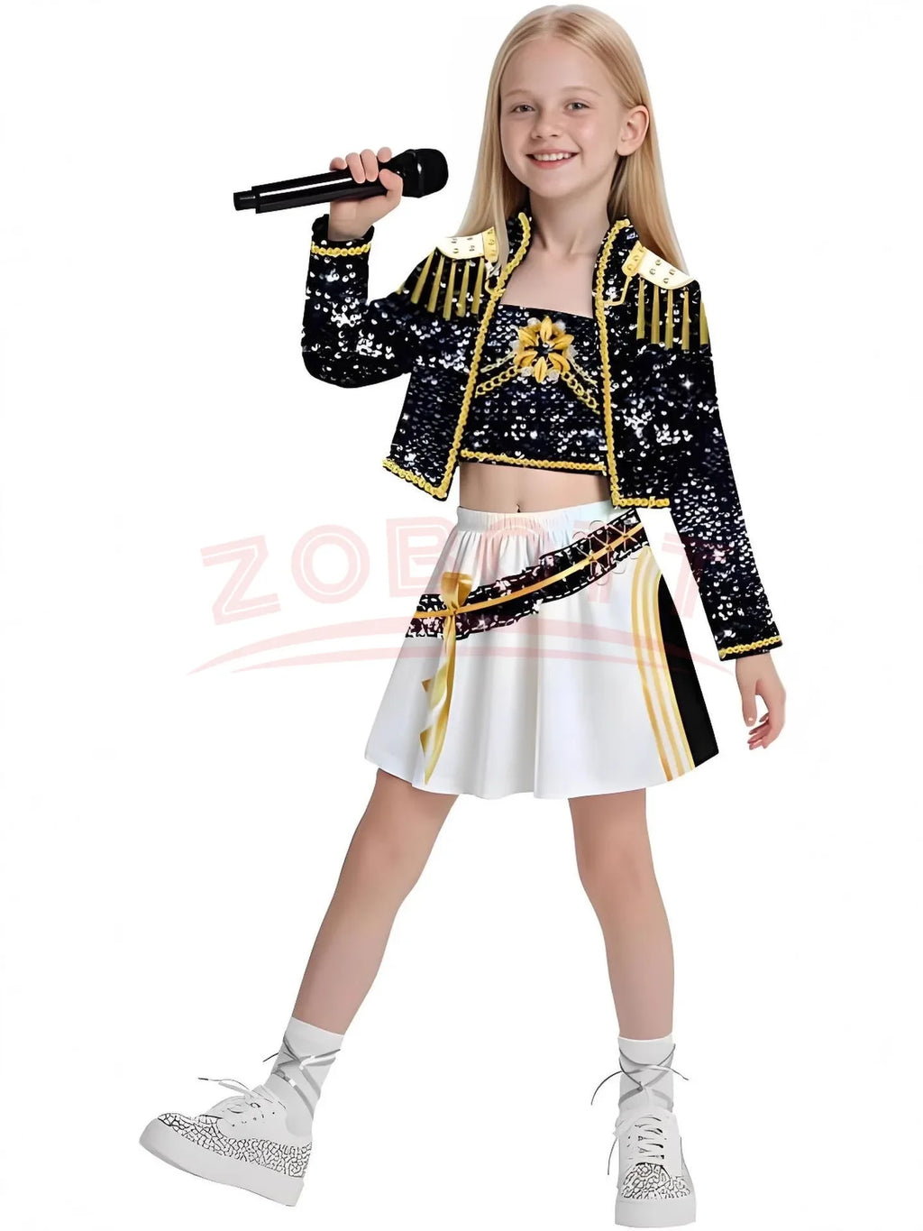Kids Kpop Demon Hunter Cosplay Rumi Zoey Mira Suit 3D Print Costume Outfit