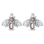 925 Sterling Silver Cute Bees Insects Stud Earrings Exquisite Birthday Gift