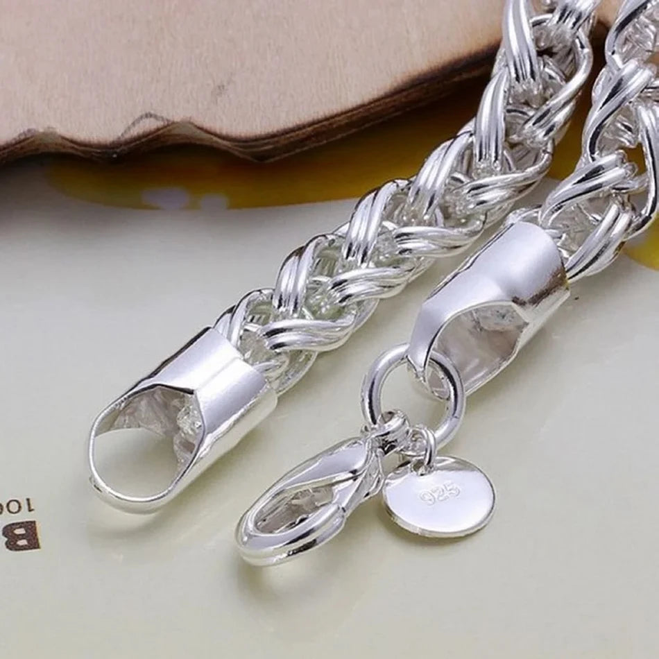 4mm 6mm Chain Bracelet 925 Sterling Silver Men Women High Quality Factory