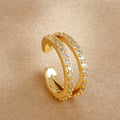 French Design Gold Colour Long Chain Flower Dangle Earrings Zircon