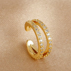 French Design Gold Colour Long Chain Flower Dangle Earrings Zircon