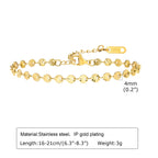 Texture Discs Bracelet Adjustable for Women, Stainless Steel Gold Plated Boho Minimalist Stacking Layered Jewelry