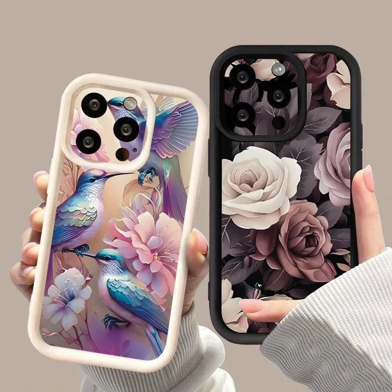Floral Anti-Drop Case for Samsung A56 A55 A35 S25 S24 S23 S22 Ultra FE Plus