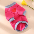 Winter Warm Small Dog Clothes Hoodie Cute Love Medium Cat Sweater for Taddy Yorkshire Thickened Cute Puppy Clothes Accessories