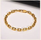 Stainless Steel Chain Bracelet for Women Men Layered Jewelry