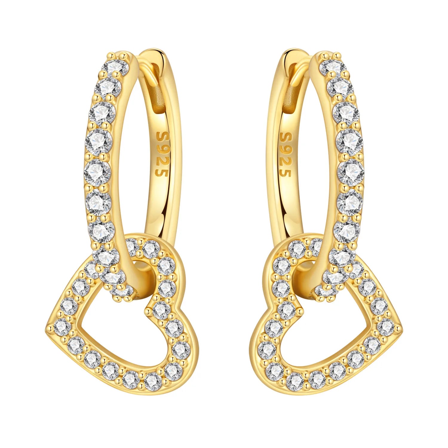 925 Sterling Silver Star Moon Heart Shape Versatile Hoop Earrings Fine Gift