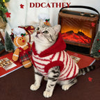 Red Striped Hoodie Vest Pet Summer Clothes Sleeveless Dog T-Shirt Puppy Coat