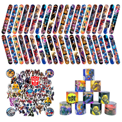 90pc Transformers Party Favors Slap Bracelets Stickers Gifts - Ship from UK