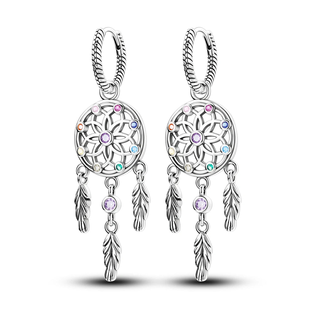 925 Sterling Silver Sparkling Wings Drop Earrings Trendy Anniversary Gift