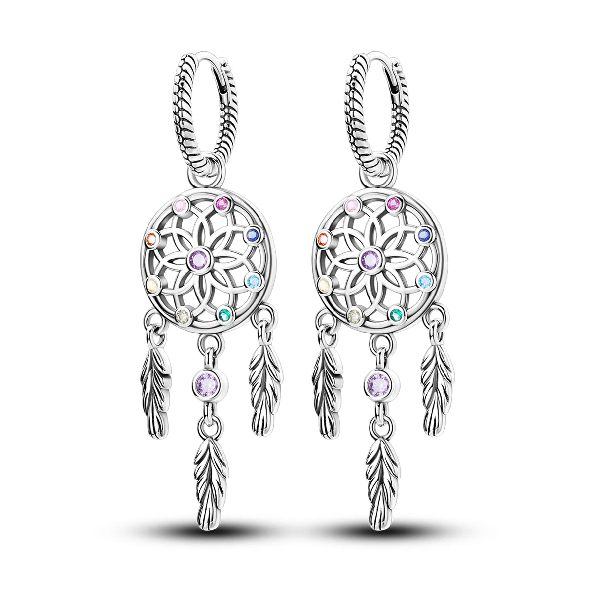 925 Sterling Silver Sparkling Wings Drop Earrings Trendy Anniversary Gift