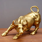 Wall Street Bull Sculptures Statue Animal Figurines Office Desk Decor Modern Art