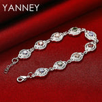 925 Sterling Silver 8-inch Coloured Zirconia Bracelet Women Jewellery Gift